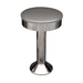 Hawthorne Bolted Floor-Mounted Counter Stool with a smooth round stone grey vinyl seat and a chrome pedestal base