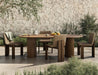 Hospitality Dining scene Paden 94-inch Outdoor Dining Table in Toasted Brown FSC-certified teak with crescent legs