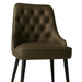 Inner Button tufted modern Club Chair featuring a low-slung performance upholstery seat and black silver metal legs