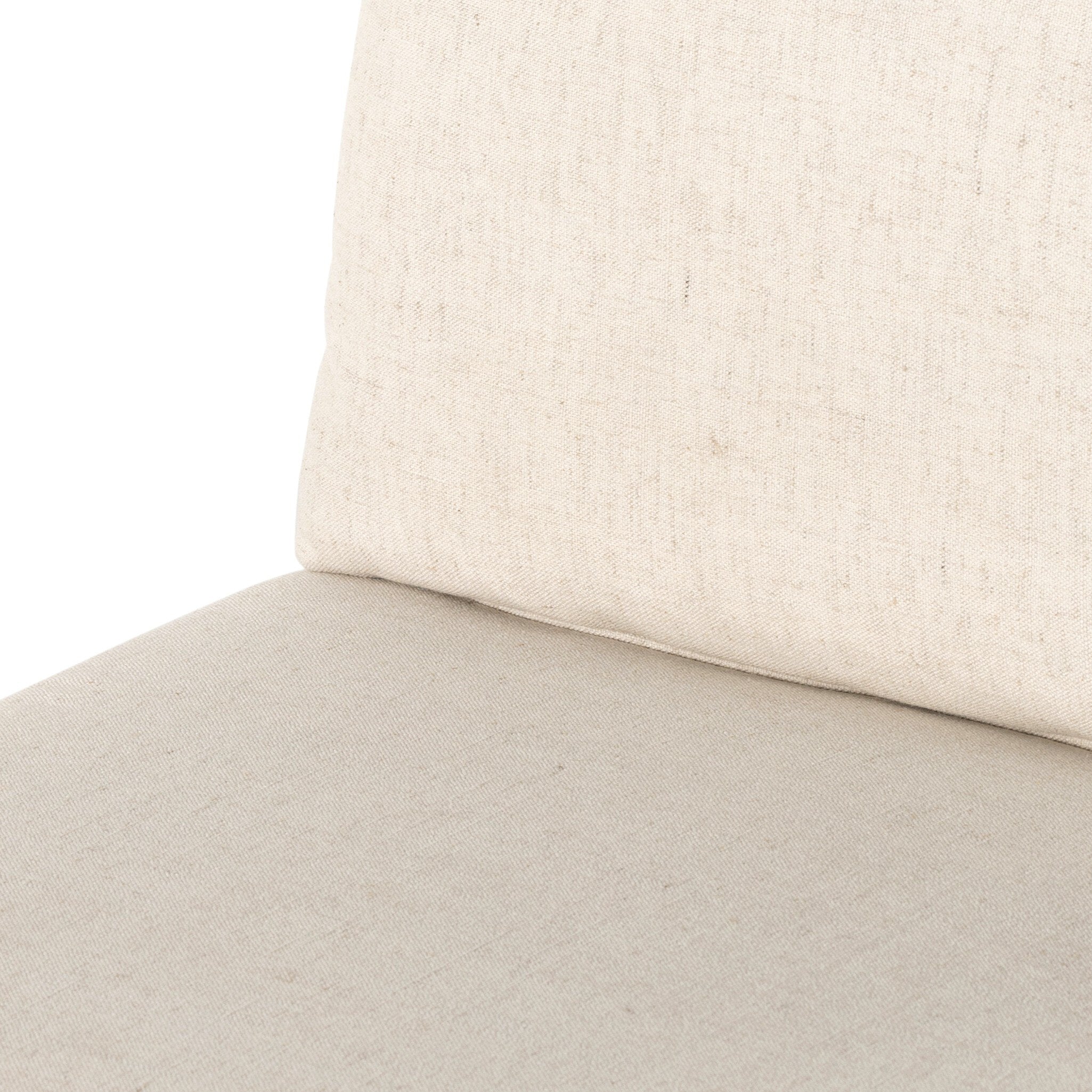 Bar stool seat cushion with textured light upholstery and smooth padded surface