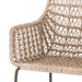 Inner Detail Modern low-armed outdoor bar stool with white wicker weaving and a bronze industrial frame for hospitality dining