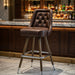 Inner Diamond bar stool showcasing a classic tufted silhouette and premium performance upholstery for upscale hospitality use