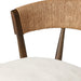 Inner detailing Buxton Bar Counter Stool in solid ash with a hand-wrapped paper rush backrest