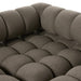 Outdoor sectional sofa in Alessi Fawn close-up of quilted, rounded seat cushions