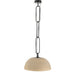 Jesenia 27.5-inch diameter tan speckled ceramic pendant light with oversized black iron chain links
