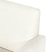 Close-up of a textured white chair backrest on a white background