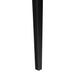 Black metal chair leg with protective foot, from dark armless dining chair.