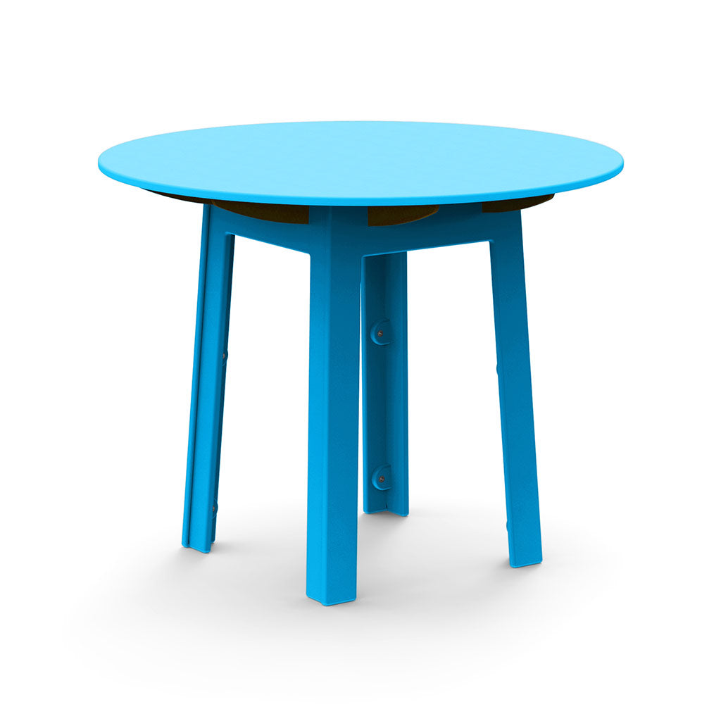 Light Blue durable all-weather HDPE material on the eco-friendly Fresh Air Outdoor Round Table