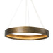 Lighted Bronze Baum Chandelier with a rounded dark-finished frame and bronzed stainless steel suspension