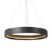 Lighting Baum Chandelier with a rounded dark-finished frame and bronzed stainless steel suspension