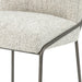 Light gray bar stool seat and arm with dark metal frame detail