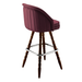 Maroon Rouge Channeled King bar stool featuring pronounced vertical channeling and a deeply padded upholstered seat with a sturdy wood  frame