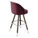 Maroon Rouge Channeled King bar stool featuring pronounced vertical channeling and a deeply padded upholstered seat with a sturdy wood  metal frame