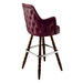 Maroon Rouge Chester high back bar stool featuring deep button tufting and a tall upholstered backrest with a wood metal frame