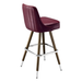 Maroon Rouge Delano channel bar stool featuring vertical channel stitching and a clean-lined upholstered seat with a sturdy wood metal frame