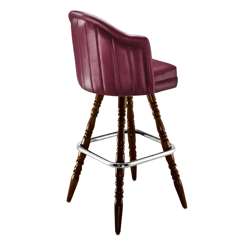 Maroon Rouge Dublin Deluxe channel bar stool featuring deep vertical channeling and a refined upholstered seat with a sturdy wood frame