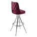 Maroon Rouge Harley modern swivel bar stool featuring a slender metal frame and a smooth upholstered swivel seat with architectural lines