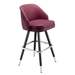 Maroon Rouge Kingston bar stool featuring a plush upholstered seat and a generous timeless silhouette with a sturdy black metal frame