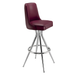 Maroon Rouge Modern Camden bucket swivel bar stool featuring a smooth scooped seat and a clean minimalist metal frame for ergonomic comfort