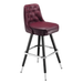 Maroon Rouge Monroe Tufted bar stool featuring classic button tufting and a 90-degree auto-return black metal swivel base with performance upholstery