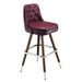 Maroon Rouge Monroe Tufted bar stool featuring classic button tufting and a 90-degree auto-return wood metal swivel base with performance upholstery