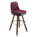 Maroon Rouge Monroe Tufted bar stool featuring classic button tufting and a 90-degree auto-return wood swivel base with performance upholstery