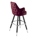Maroon Rouge Regale Tufted bar stool featuring classic diamond button tufting and a structured clean-edge upholstered seat with a sturdy black metal frame