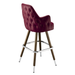 Maroon Rouge Regale Tufted bar stool featuring classic diamond button tufting and a structured clean-edge upholstered seat with a sturdy wood metal frame