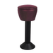 Maroon Rouge Regent bolted bar stool featuring a gentle upholstered seat and a permanent floor-mounted black base for dependable stability