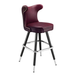 Maroon Rouge Silverado cowboy bar stool featuring a softly cushioned upholstered seat and a polished black metal frame with Western-inspired lines