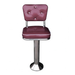 Maroon Rouge Vanellope bolted chrome  bar stool featuring smooth performance upholstery and a permanent floor-mounted metal base for refined stability