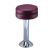 Maroon Rouge Winslow bolted bar stool featuring a sleek compact seat and a permanent floor-mounted chrome base for commercial stability