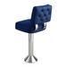 Navy Angled Tufted Button Ashford Bolted Bar Stool featuring a reinforced industrial frame and high-performance upholstered seat