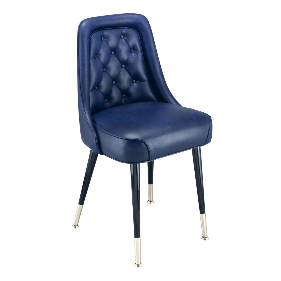 Navy Blue Ashbury Club Chair by Social Design Supply Co: A classic hospitality lounge chair with plush cushioning and architectural silhouette for executive interiors