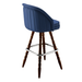 Navy Blue Channeled King bar stool featuring pronounced vertical channeling and a deeply padded upholstered seat with a sturdy wood  frame