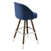 Navy Blue Channeled King bar stool featuring pronounced vertical channeling and a deeply padded upholstered seat with a sturdy wood  metal frame