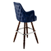 Navy Blue Chester high back bar stool featuring deep button tufting and a tall upholstered backrest with a slim wood frame