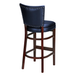 Navy Blue Compact modern bar stool featuring a tailored padded seat and a slim architectural wood frame with contract-grade durability