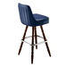 Navy Blue Delano channel bar stool featuring vertical channel stitching and a clean-lined upholstered seat with a sturdy wood frame