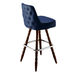 Navy Blue Montgomery outer tufted bar stool featuring deep button tufting on the backrest and a plush upholstered seat with a sturdy wood frame