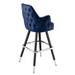 Navy Blue Regale Tufted bar stool featuring classic diamond button tufting and a structured clean-edge upholstered seat with a sturdy black metal frame