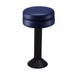 Navy Blue Winslow bolted bar stool featuring a sleek compact seat and a permanent floor-mounted black base for commercial stability