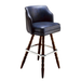 Tufted_square_modern_bar_stool_featuring_performance_upholstery_seat_with_brown_wooden_and_silver_metal_legs