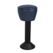 Navy blue Regent bolted bar stool featuring a gentle upholstered seat and a permanent floor-mounted black base for dependable stability