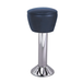 Navy blue Regent bolted bar stool featuring a gentle upholstered seat and a permanent floor-mounted chrome base for dependable stability