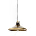 Novak 10-inch hand-hammered antique brass pendant light with perforated metal edge detail 