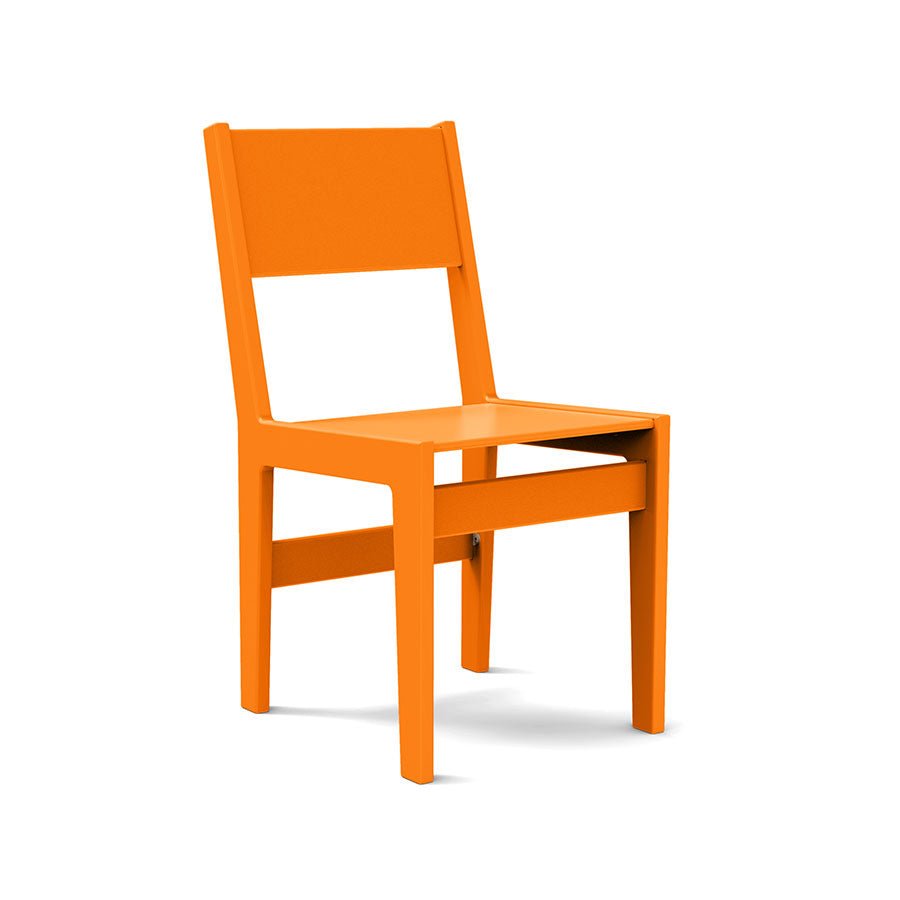 Orange durable all-weather HDPE material on the eco-friendly Outdoor Dining Chair 