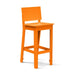 Orange durable all-weather HDPE material on the eco-friendly Square Bar Stool