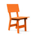 Orange durable all-weather HDPE material on the eco-friendly Square Outdoor Dining Chair 