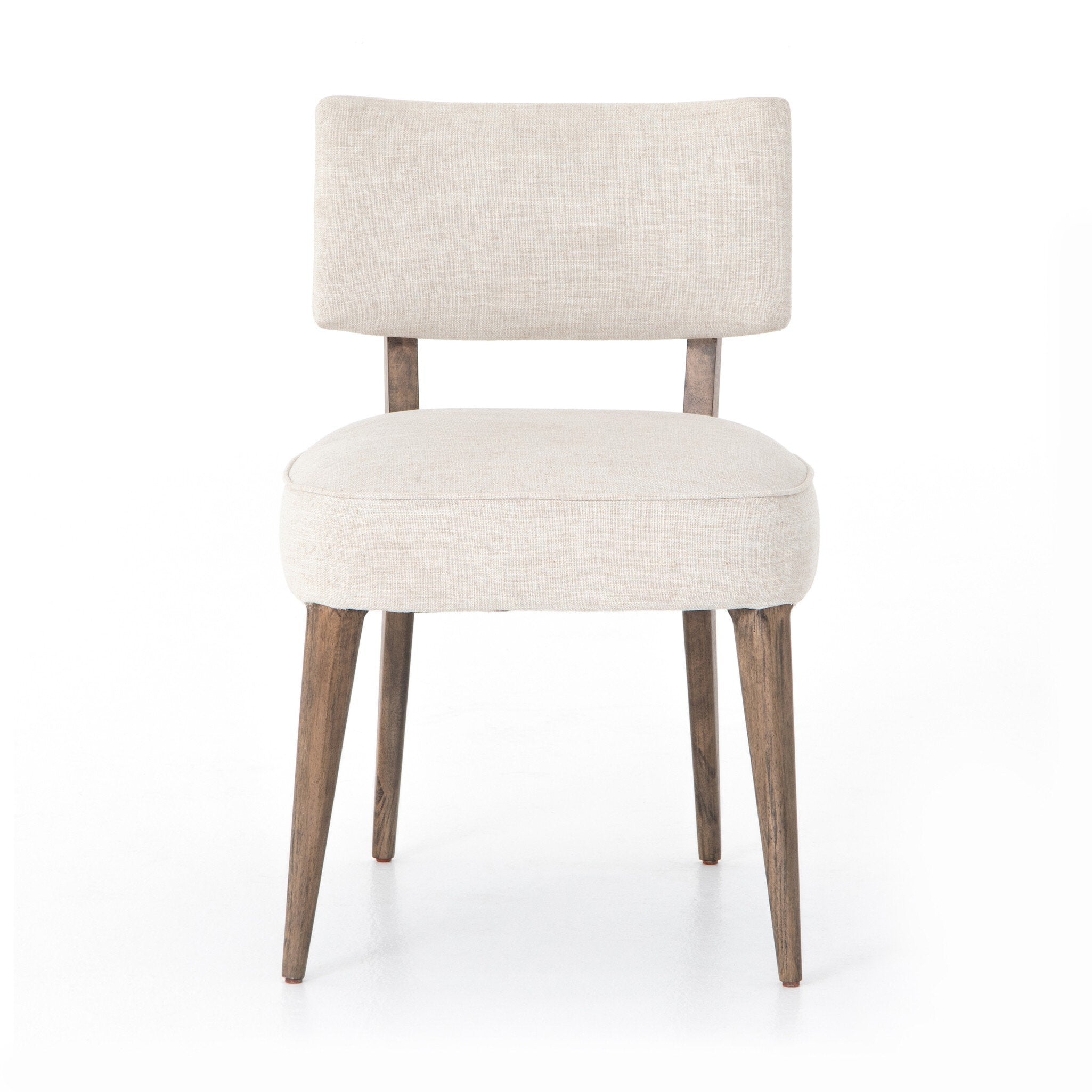 Orville Dining Chair in Cambric Ivory performance fabric with natural parawood legs